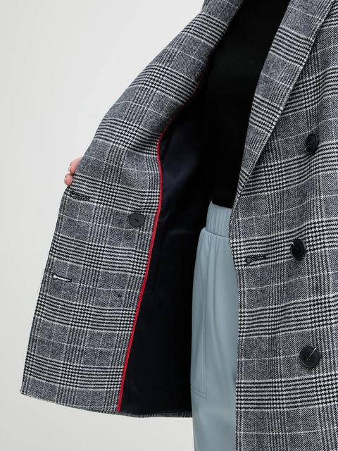 MAX&Co. marynarka z dodatkiem wełny kolor granatowy dwurzędowa wzorzysta 2526046084200