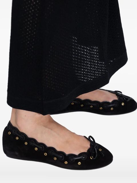 ISABEL MARANT Balfy scalloped eyelet ballet flats - Black