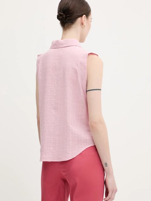 United Colors of Benetton koszula damska kolor różowy regular z kołnierzykiem klasycznym 5ONVDQ0C1