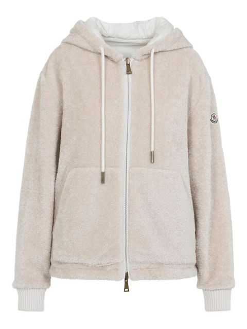 Moncler zip-up fleece hooded jacket - Neutrals - zdjęcie produktu nr 1
