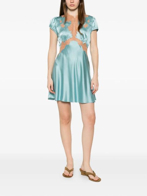 DÔEN Junia lace-trimmed mini dress - Blue - zdjęcie produktu nr 2