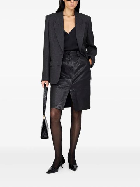 ANINE BING button-front leather skirt - Black - zdjęcie produktu nr 2