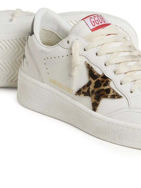 Golden Goose leather leopard-print star sneakers - White - zdjęcie produktu nr 2
