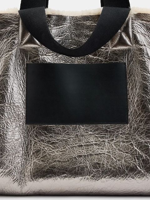 AllSaints torebka skórzana dwustronna IZZY SHEARLING