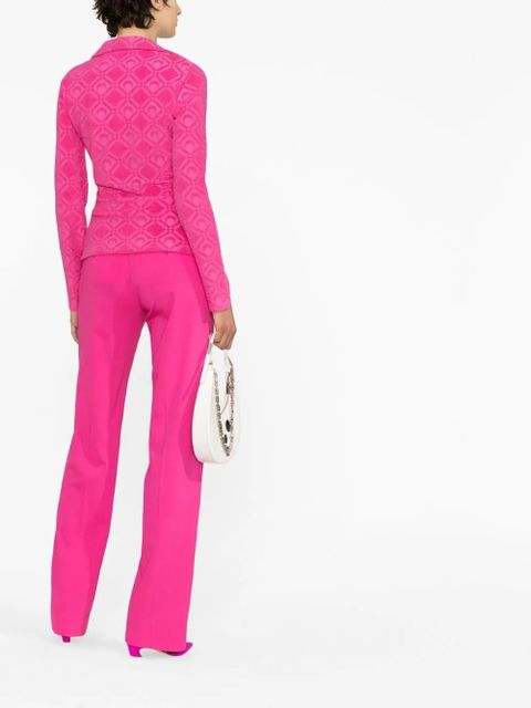 Marine Serre button-fastening jacquard top - Pink