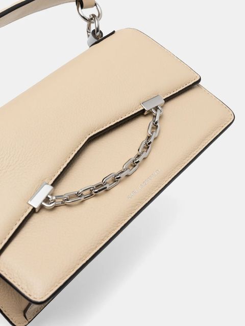 Karl Lagerfeld torebka skórzana kolor beżowy A1W30446