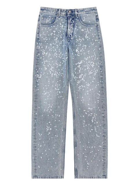 MM6 Maison Margiela paint-splatter five-pocket jeans - Blue - zdjęcie produktu nr 1