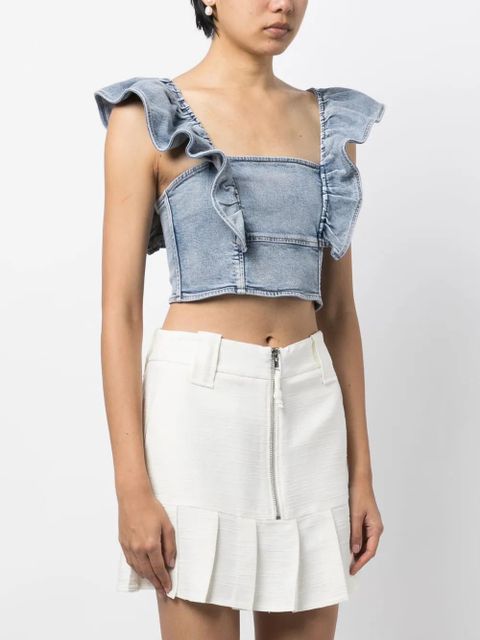 GANNI denim crop top - Blue