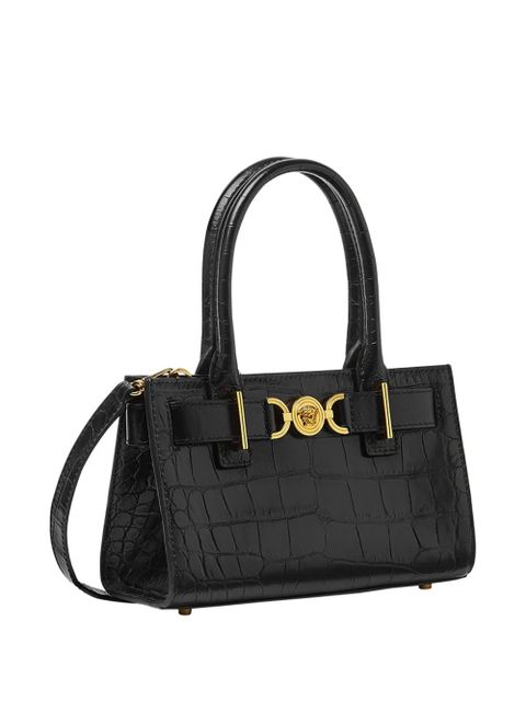 Versace small Medusa '95 croc-effect tote bag - Black