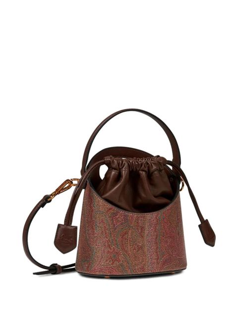 ETRO small Saturno paisley-print crossbody bag - Brown