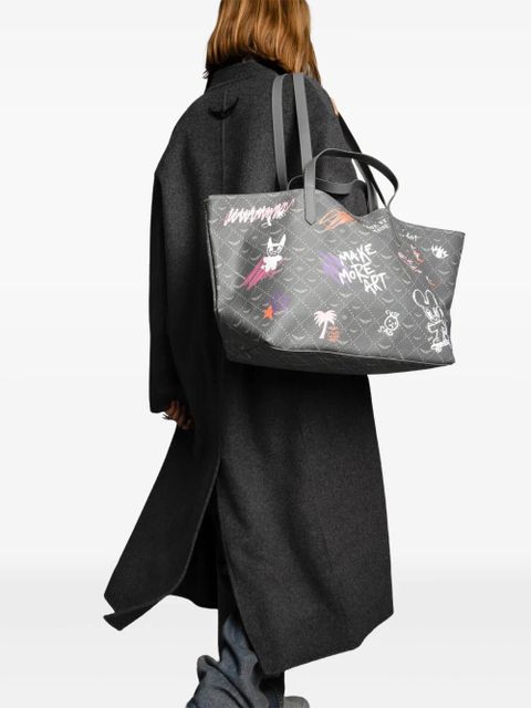 Zadig&Voltaire XL Z Shopper monogram tote bag - Grey