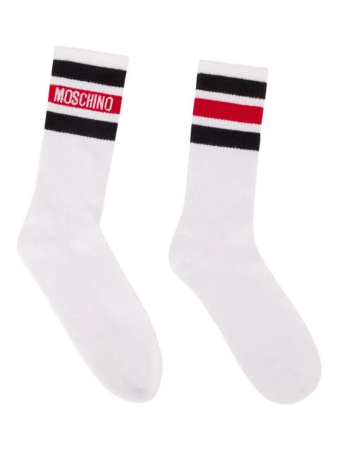 Moschino logo-embroidery socks - White - zdjęcie produktu nr 2