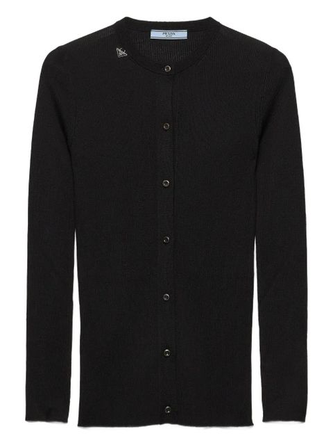 Prada ribbed buttoned cardigan - Black - zdjęcie produktu nr 1