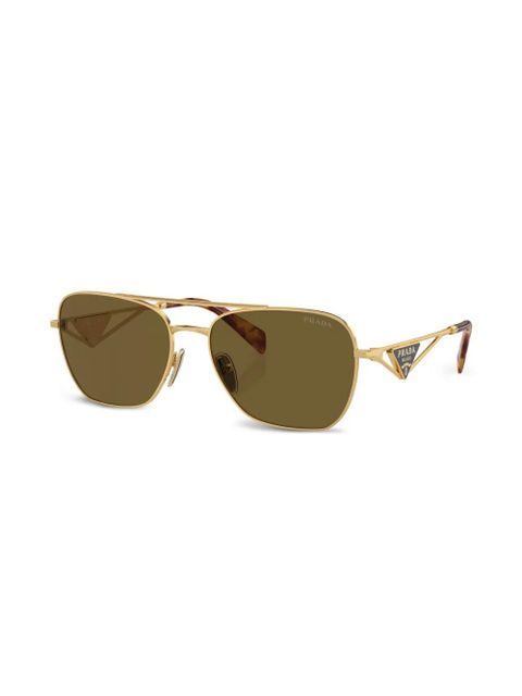 Prada Eyewear triangle-logo pilot sunglasses - Gold - zdjęcie produktu nr 2