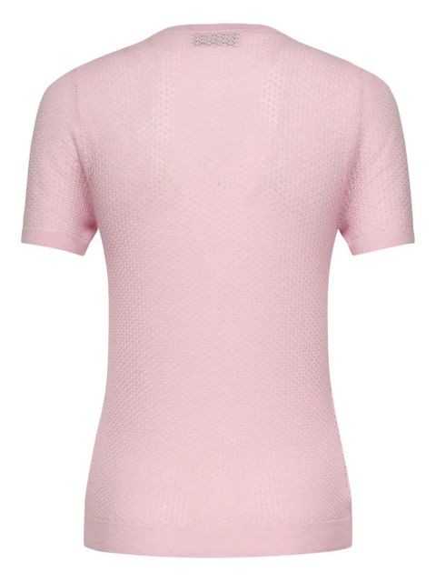 Miu Miu lace-effect intarsia top - Pink - zdjęcie produktu nr 2