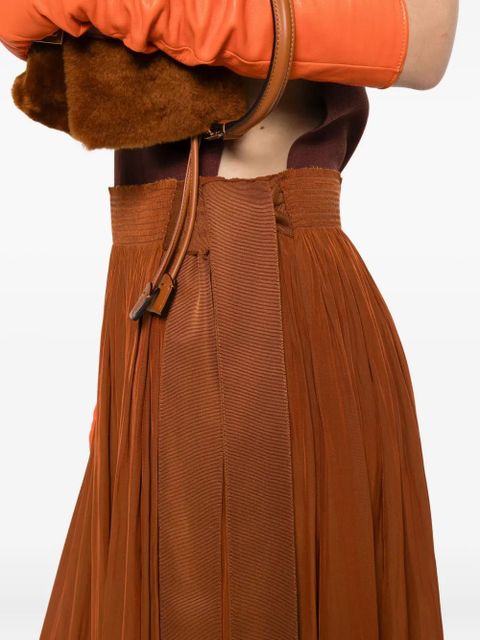 Lanvin ribbon pleated skirt - Brown