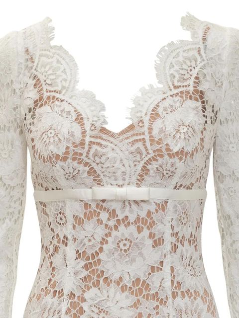 Self-Portrait floral-lace gown - White