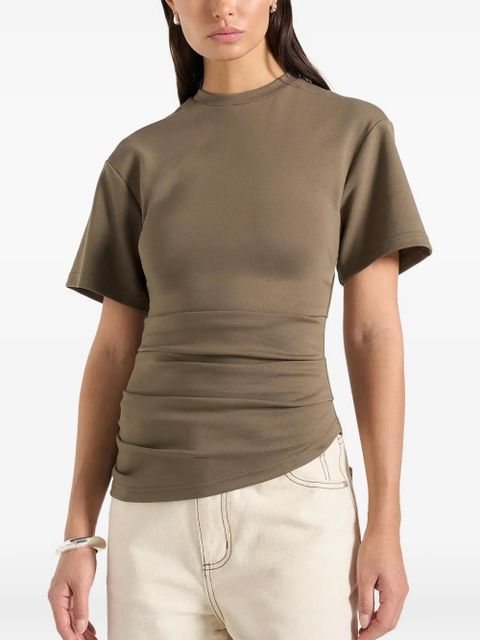 Manière De Voir Pauline ruched asymmetric T-shirt - Green - zdjęcie produktu nr 1