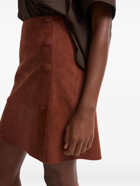 Yves Salomon button double-sided mini skirt - Brown