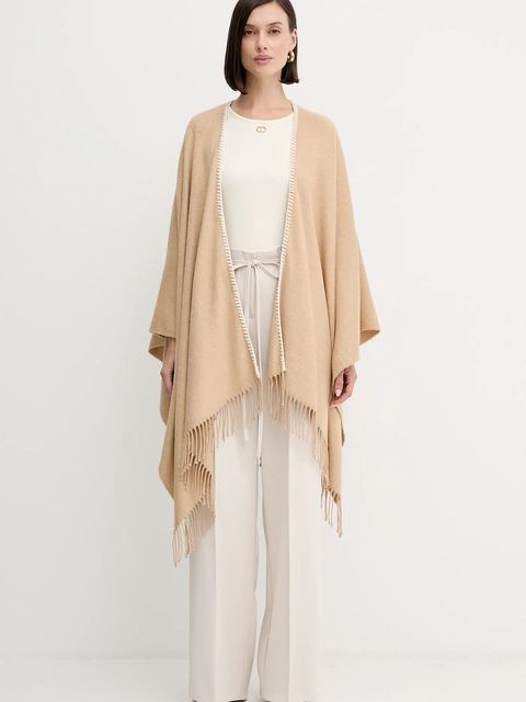 Marella poncho Emme by Marella kolor beżowy 2525546031200 - zdjęcie produktu nr 2