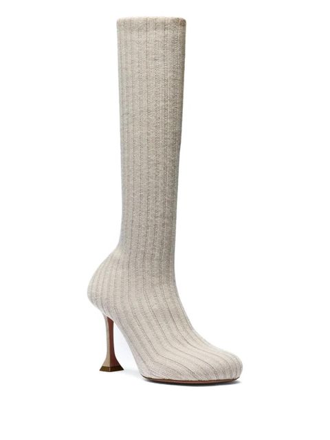 Amina Muaddi 90mm Veneda boots - Neutrals