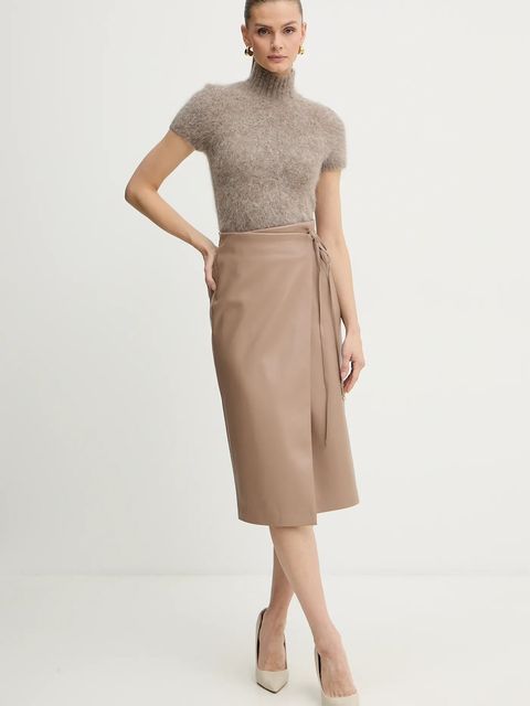 Marciano by Guess sweter z dodatkiem alpaki AGNES damski kolor brązowy z półgolfem 5BGR10 5794Z