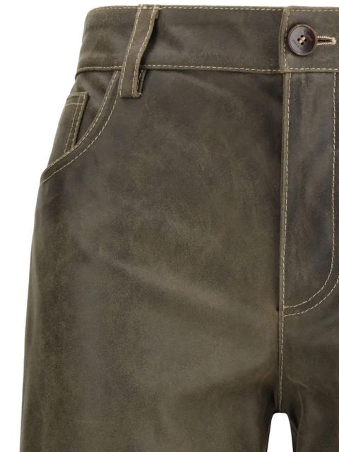 ETRO flared leather trousers - Brown