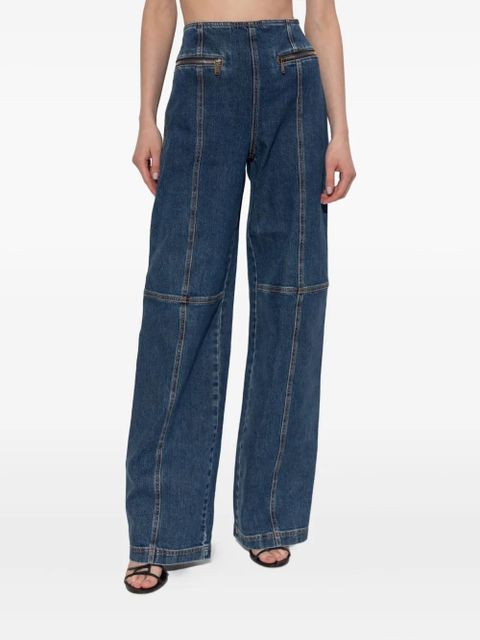 ETRO Pegaso-motif panelled jeans - Blue