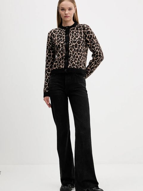 Tommy Jeans kardigan z dodatkiem wełny damski kolor brązowy ciepły DW0DW21968 - zdjęcie produktu nr 2