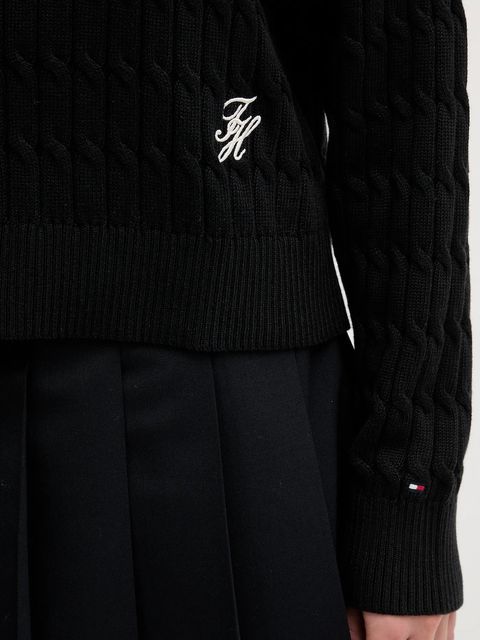 Tommy Hilfiger sweter bawełniany damski kolor czarny z golfem WW0WW47643