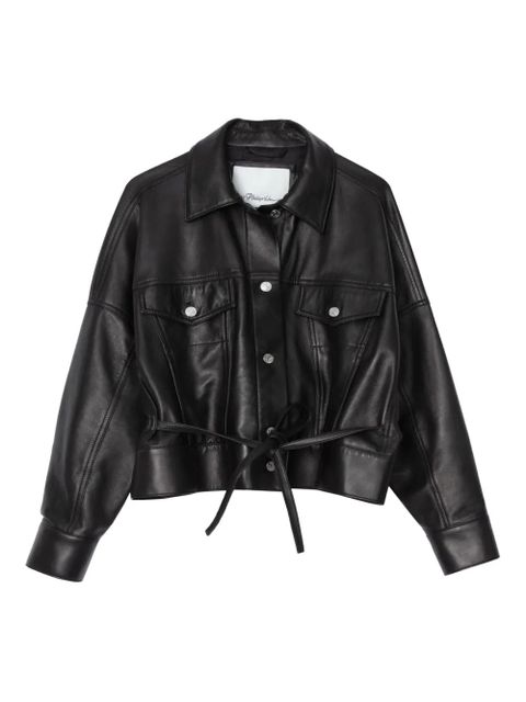 3.1 Phillip Lim belted leather shirt jacket - Black - zdjęcie produktu nr 1
