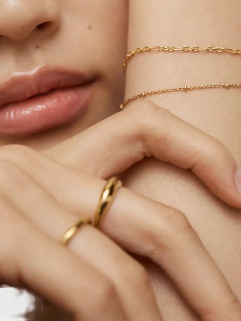 Monica Vinader textured link chain bracelet - Gold