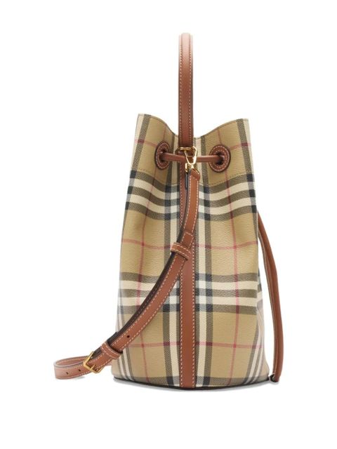 Burberry small Check bucket bag - Neutrals