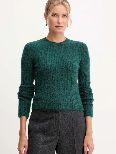 Patrizia Pepe sweter z dodatkiem wełny z alpaki damski kolor zielony ciepły 2K0328 K294 - zdjęcie produktu nr 1