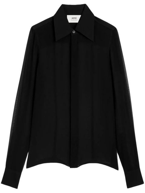 AMI Paris sheer silk shirt - Black - zdjęcie produktu nr 1