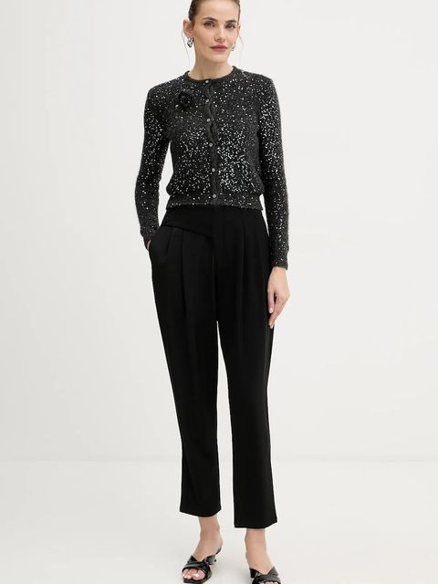 Fracomina spodnie damskie kolor czarny fason cygaretki high waist FJ25WV4004W42901 - zdjęcie produktu nr 2