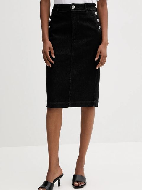 Liu Jo spódnica jeansowa kolor czarny midi prosta UF5092.D0264 - zdjęcie produktu nr 1