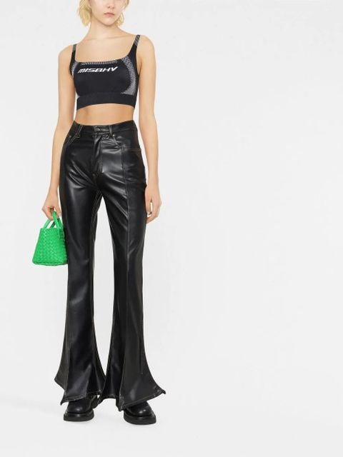 MISBHV logo-print crop top - Black