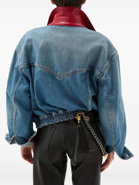 Versace cuff collared jacket - Blue