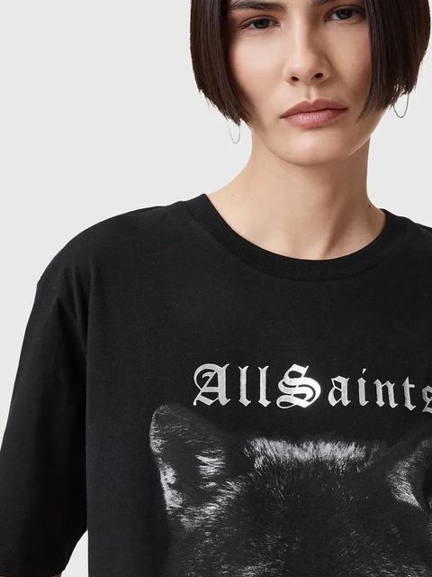 AllSaints t-shirt bawełniany DAWN damskie kolor czarny W016JC - zdjęcie produktu nr 2