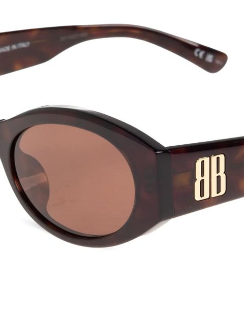 Balenciaga Eyewear Nano round BB-logo sunglasses - Brown