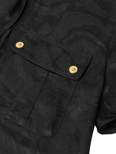 Versace Barocco Lavalli�re pleated mini dress - Black