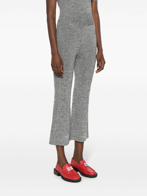 GANNI mélange cropped flared trousers - Black - zdjęcie produktu nr 2