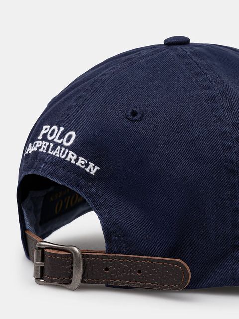 Polo Ralph Lauren czapka z daszkiem bawełniana kolor granatowy z aplikacją 211A87349