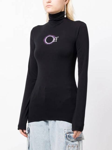 Off-White logo-print roll-neck top - Black - zdjęcie produktu nr 2