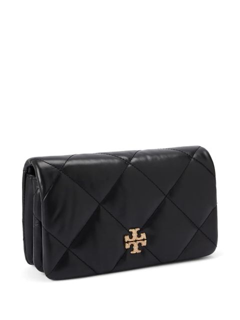 Tory Burch Kira pavé diamond-quilted wallet-on-chain - Black