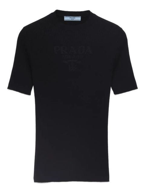 Prada ribbed cotton sweater - Black - zdjęcie produktu nr 1