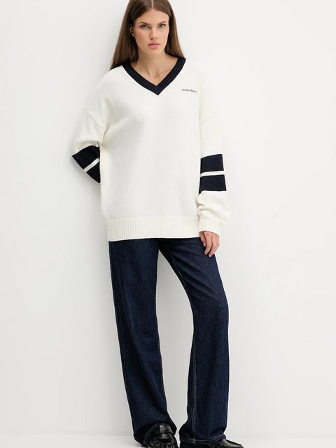 Guess Jeans sweter z dodatkiem wełny damski kolor beżowy W5BR10 Z0561 - zdjęcie produktu nr 2