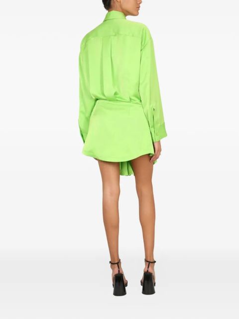The Attico Candice ruffled mini dress - Green - zdjęcie produktu nr 2