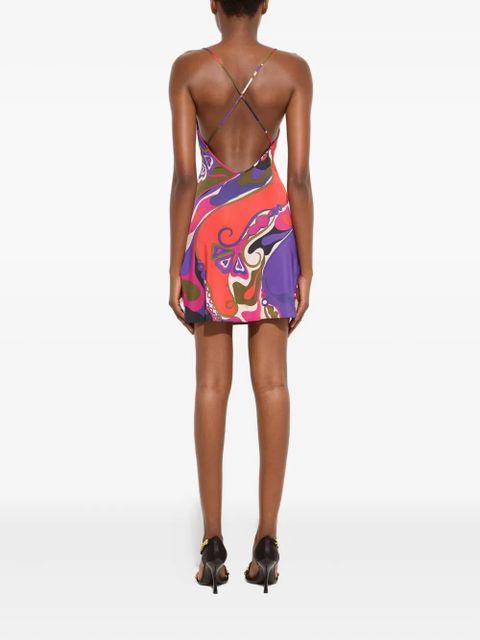 PUCCI orchidee print short jersey dress - Purple